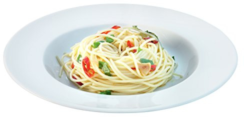 LSA International International Dine Pasta Plate Rimmed Ø30cm | Set of 4 | Handmade Porcelain | DI20, White