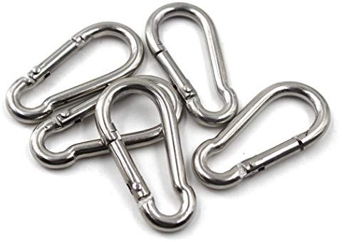 SeeRaphee M4 304 Edelstahl Schlüsselanhänger Karabiner Clip für Camping, Angeln, Wandern (10 Stücke)