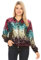 ANNA-KACI Damen Schwarz Silber Pailletten Dünne Rib Rop Langarm Reißverschluss Kurz Bomberjacke Fliegenjacke Bikerjacke Blazer Jacke, Gradient Farbe, L