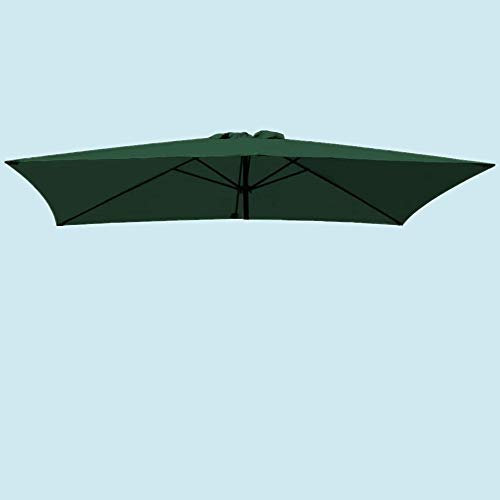Green Bay Replacement Fabric Garden Parasol Canopy Cover for 3X2m 6 Arm Parasol - Green