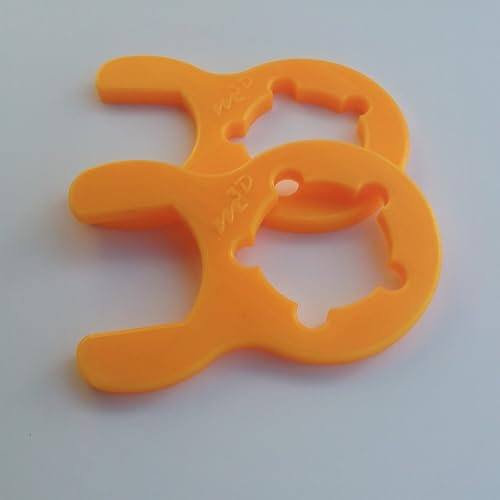 Gasschlüssel für Terrassenheizer, Gasheizer, Gaskanone, Heizstrahler, Gasgrill, Gaskocher, Wohnmobil, Caravan, Camping, Druckminderer, Druckregler (Kompaktschlüssel 5-Flügel, Orange, 2)