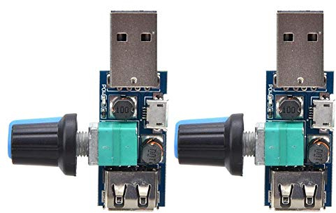 2Pcs Fan Speed Controller USB Motor Regulator DC4~12V 5W Adjustable Voltage Module for Home Office Portable Use