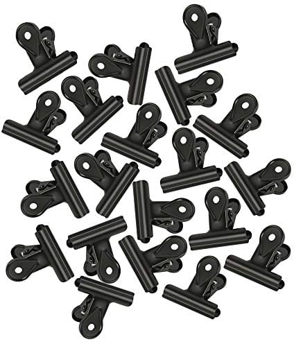 20PCS Kleine Bulldogge Büroklammern,Multi-function clip for klammern für fotos, office and kitchen (Schwarz-50mm)