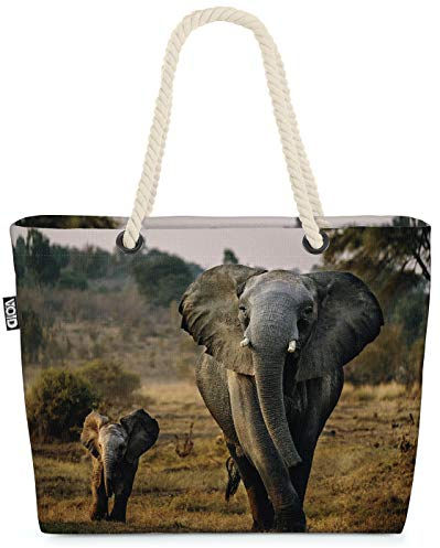 VOID Elefant Kind Strandtasche Shopper 58x38x16cm 23L XXL Einkaufstasche Tasche Reisetasche Beach Bag
