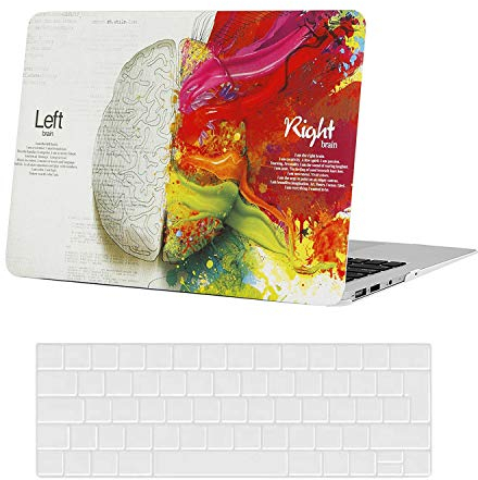 AUSMIX Kompatibel mit MacBook Air 13 Zoll Hülle 2021/2020/2019/2018 Release M1 A2337/ A2179 / A1932, Ultradünne Plastik Hartschale Schutzhülle Snap Case & Keyboard Skin Cover,Gesicht Gehirn