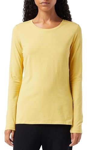 Amazon Essentials Women's Regular-Fit Long-Sleeve Crewneck T-Shirt (Available in Plus Size), Dark Yellow, M