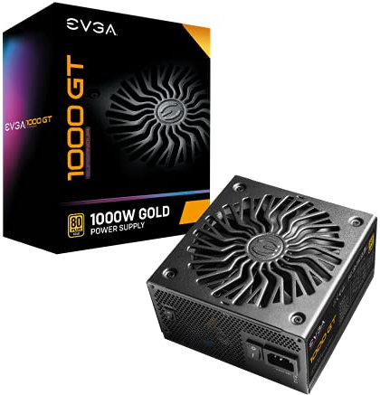 EVGA SuperNOVA 1000 GT Alimentation PC, 80 Plus Gold 1000W, Entièrement Modulaire, Eco Mode avec FDB Fan, 10 Ans de Garantie, Comprend Power ON Self Tester