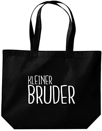 ShirtInStyle Beutel Tasche, kleiner Bruder, Familie Verwandschaft, Liebe, Freude, Dankbarkeit, Jute, Shopper, Beutel, Tasche, Farbe Schwarz