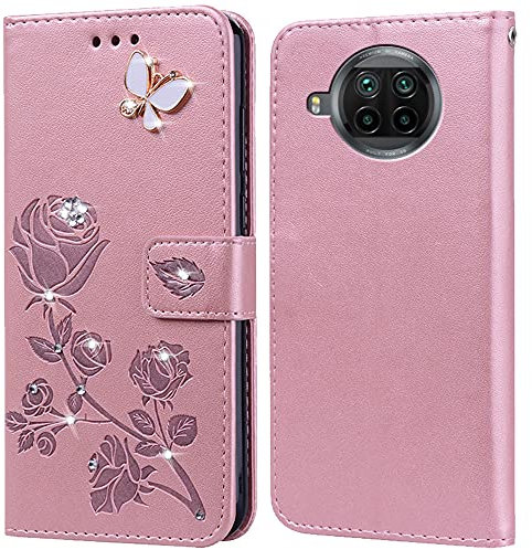 PKQTOP Hülle für Xiaomi Mi 10T Lite 5G Handyhülle,Klappbar Tasche Case,Standfunktion,Kartenfach,Silikon Bumper,Stoßfeste Schutzhülle Cover für Xiaomi Mi 10T Lite 5G