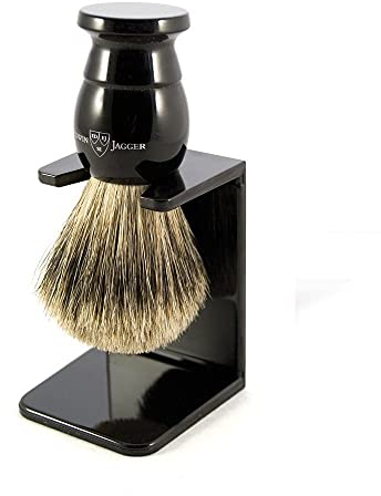 Edwin Jagger Englischer Rasierpinsel Best Badger, klein, Ebenholz