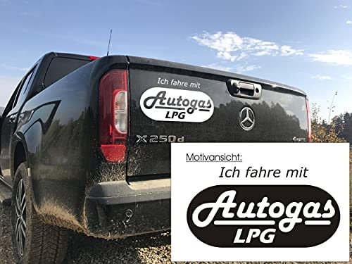 Autoaufkleber: LPG – Ich fahre mit Autogas (Weiß - 190 mm x 100 mm)