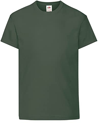 Fruit of the Loom Unisex Kid's Original T T-Shirt, Bottle Green, 14-15 Years