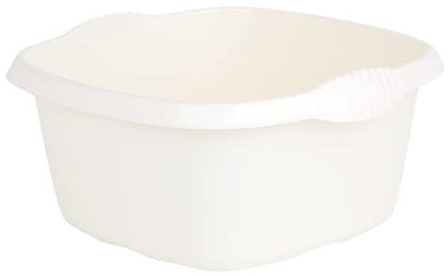 JMS we create smile - 32cm Square Kitchen Washing Up Bowl Basin Mixing Plastic Bowl For Home Kitchen (Soft Cream)