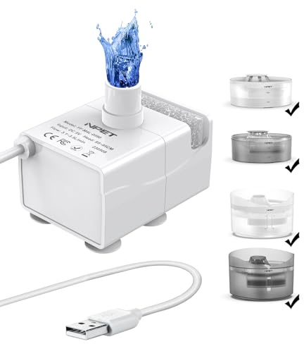 NPET DF10 Dog Water Fountain Replacement Pump for Cats, Dogs, Multiple Pets | Ultra-Quiet, Safe and Easy to Clean, Compatible with NPET DF10/DF20/DF30 Large Dog Fountains