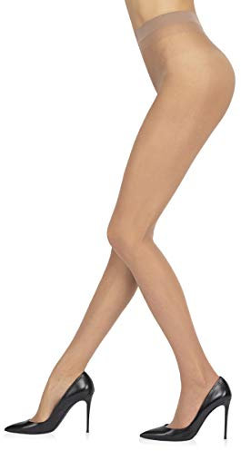 Sarah Borghi Collants Femme 15 Deniers, Bas Voilés en Lycra avec Gousset en Soie et Couture Plate, Fabriqués en Italie.