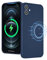 UEEBAI Wireless Charging Case For iPhone 12 6.1 inch, Liquid Silicone Built-in Magnets Phone Case Compatible with MagSafe Faster Charging Slim Fit Soft Microfiber Cover - Dark Blue