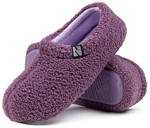 RockDove Pantofola da Donna in Pile Teddy con Schiena Chiusa per Interni, 38/39 EU, Viola