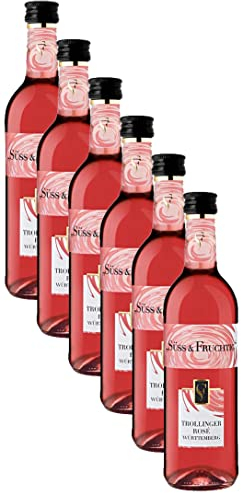 WZG Württemberger Wein SÜSS und FRUCHTIG Trollinger Rosé QW süß – fruchtig und erfrischend, Erdbeer- und Kirscharoma, 12 x 0.25 l