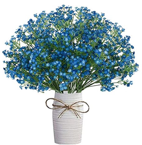 Uhky 6 mazzi di fiori artificiali di gipsofila, realistici al tatto, per feste di nozze, ghirlande fai da te, composizioni floreali, decorazioni per la casa (blu scuro)