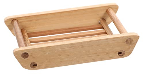 Cabilock 1 Pc Jabonera Soporte para Esponja Bandeja De Jabón De Baño Esponja De Cocina Auto Caja De Jabón De Madera Estante De Esponja De Cocina Bandeja De Almacenamiento Bambú Lavabo