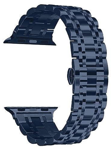 CeiBand Metallo Cinturino per Apple Watch Series 11 46mm/42mm/44mm/45mm/49mm, Uomini Donne Acciaio Inossidabile Cinturino per Apple Watch 38mm/40mm/41mm (Blu)