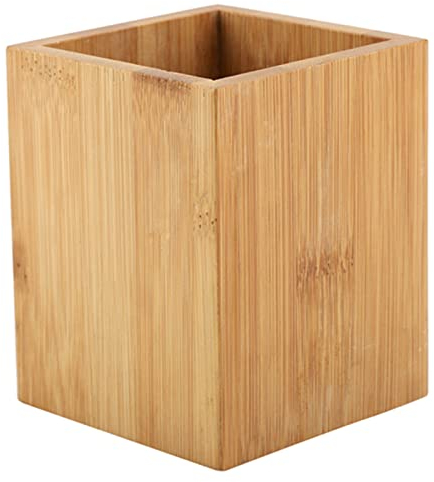 Pot à Crayons en Bois de Bambou, Boîte de Rangement en Bois Multifonction pour Pinceaux de Maquillage Crayon Maison Bureau