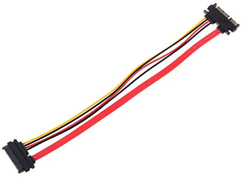 Cable de extensión Combinado de Datos y alimentación SATA Macho a Hembra de 22 Pines (7+15) - Cable de extensión SATA 11.81in (30cm)