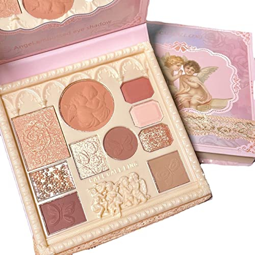 Ombretto Goffrato Palette di ombretti 10 colori Trucco Blush tutto in uno Ombretto opaco e glitterato Trucco Tonalità altamente pigmentate Palette di ombretti multifunzionale dall'aspetto naturale