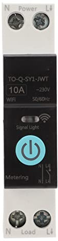 Disjoncteur sur Rail DIN, Disjoncteur Miniature 1 P?le Protecteur de Disjoncteur sur Rail DIN Commutateur WiFi Intelligent T¨¦l¨¦commande de T¨¦l¨¦phone Portable 3 Modes de (10A)
