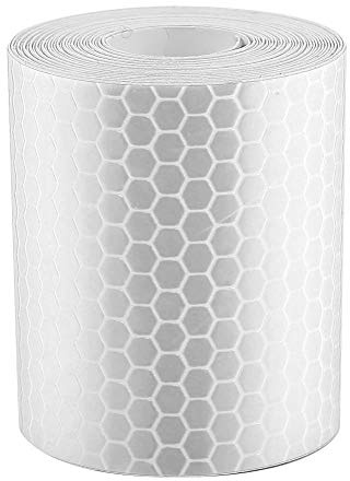 Tomotato Nastro Riflettente Autoadesivo Impermeabile 5cm x 3m, Sicurezza Alta Visibilità Esterna per Rimorchi Auto Biciclette Barche Camper, Adesivo Riflettore di Sicurezza per Attività Notturne