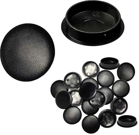 Ctyjia 15 Pièces Cache Trou en Plastique 30mm, Bouchon Trou Vis Meuble Noir pour Armoires Meubles Étagères