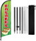 FSFLAG Falafel-Federflagge mit Fahnenmast-Kit und Erdspieß, 2,5 m, windlose Falafel-Flagge, Banner, Schild, Geschäft für Außenwerbung