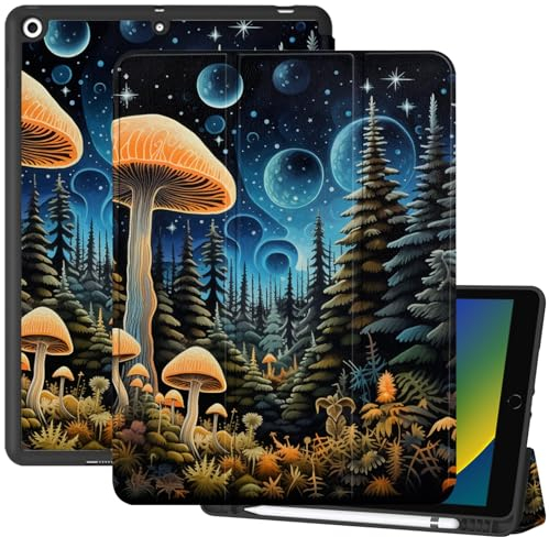 Deokke Kompatibel mit iPad 25,9 cm (10,2 Zoll), 9. / 8. / 7. Generation (2021/2020/2019) mit Stifthalter, weiche TPU-Rückseite, automatische Sleep/Wake-Abdeckung, niedlich, ästhetisch für Mädchen und