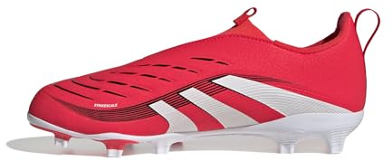 adidas Unisex League Laceless Firm Ground/Multi Ground Football Boots Kids, Lucid Red/Cloud White/Core Black, 1 UK