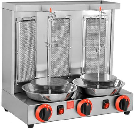 Gasgrill-Kebab-Maschine, Vertikaler Rotisserie-Ofengrill, Edelstahl-Gasgrills Mit Automatisch Rotierendem Grill, Für Die Küche Zu Hause Im Restaurant