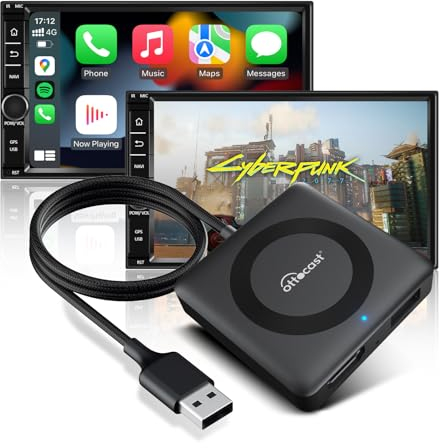 OTTOCAST Car TV Mate Pro, Carplay Wireless Adapter Plug & Play für TV-Sticks Bildschirmwerfer Spielkonsolen HDMI Multimedia Adapter für Autos mit Wired CarPlay