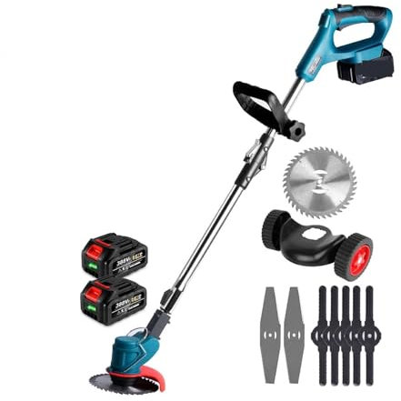 MEIVIYA Taille-Bordures et Coupe-Bordure Tondeuse à Gazon électrique 1500W 12000PRM Tondeuse à Gazon sans Fil Longueur réglable Pliable Coupe Outils de Jardin