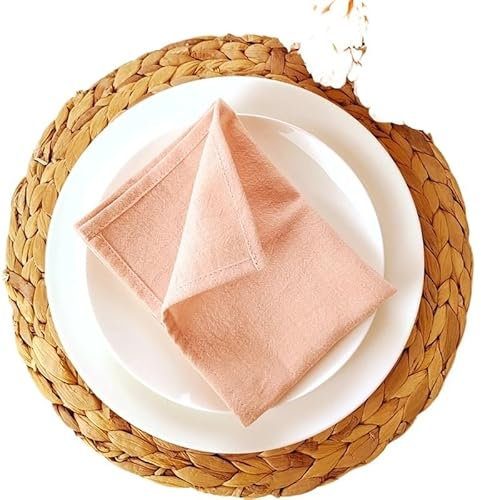 Stoffservietten,Servietten Stoff 4er Set Hotel-Servietten aus Stoff, 30 x 45 cm, Baumwollstoff, Servietten, Küchen-/Teetischtücher for die Hochzeitsdekoration im Bauernhausstil(Apricot)