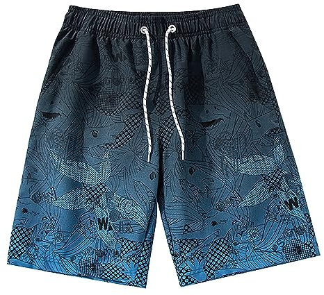 Generisch Badehose Für Herren Größe 8 Herren Badehose Mesh Liner Badeshorts Boardshorts Strandshorts Blau Schnorchel Oberteil Herren (Blue, XXL)