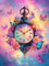 Ginfonr DIY Diamond Art Painting Zubehör Uhr Set Full, 5D Diamant Painting Blume Bilder Kit Crystal Rhinestone Embroidery Decoration Für Home Wall Décor 30x40 cm 8162