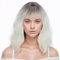 PARXITN Kurze Bob Perücke mit Pony Natürliches Ombre Weiß Synthetisches Haar Bunt Täglich Party Halloween Cosplay Gewellte Lockige Perücken für Frauen