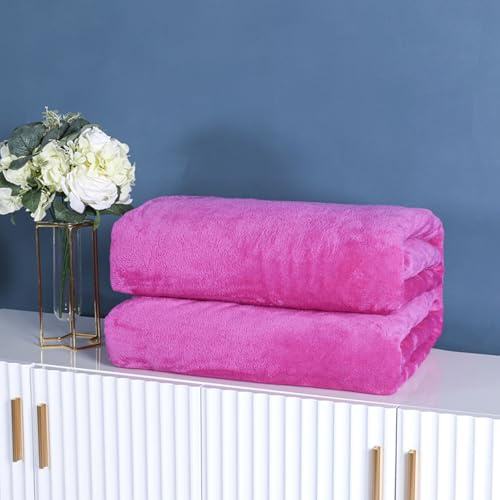 DOTBUY-SHOP Couverture, Couvertures en Flanelle, Mode Couverture Polaire, Couverture Douce, Jeté de Canapé Convient (Rose Rouge,70x100cm)