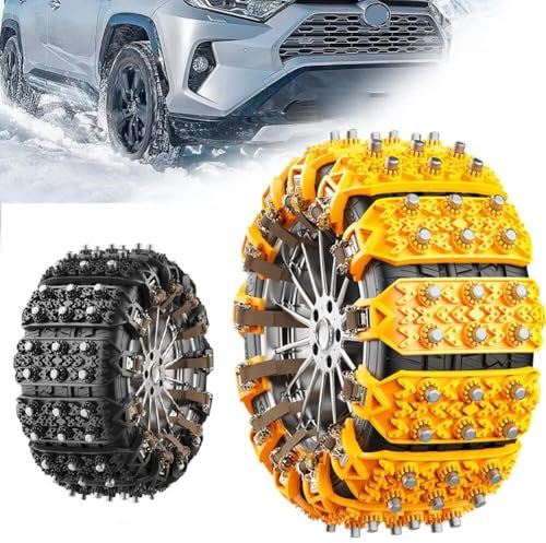 Gummi-Anti-Rutsch-Kette, wiederverwendbare Schneeketten, Notfall-Universal-Anti-Rutsch-Reifenketten, passend für die meisten Autos, Limousinen, SUVs, LKWs