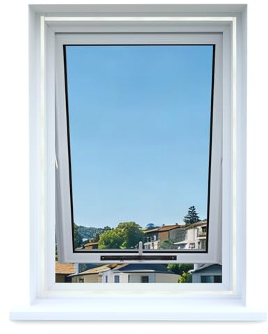 Apalus NOVITA Zanzariera per Finestre 110x130CM con Zip per Accesso All'Esterno, Adatta per Finestra a Battente, con Taparelle o Persiane, Finestre a Bilico o Lucernari, Nero, Set 4 Pezzi