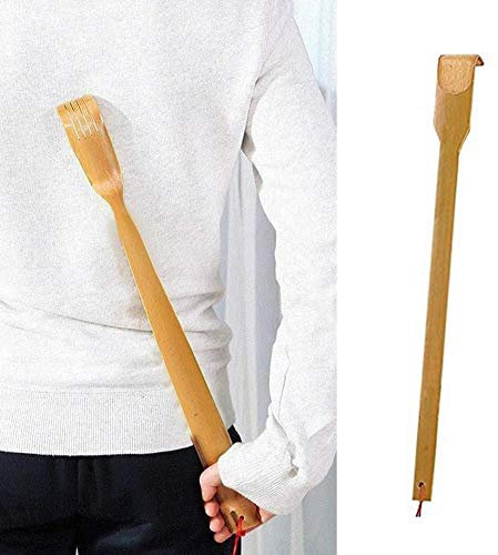CTDWNT Rascador de espalda de madera de bambú, rascadores de espalda hechos a mano natural, mango largo de 17 pulgadas, para adultos, hombres y mujeres, masajeador de espalda de mango largo, regalos