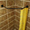 TapferBahn Barre De Douche Angle AcierInox,Tringle Rideau Arrondie pour Angle,Barre de Douche Angle Extensible pour Baignoire,Barre de Douche d'angle,pour Salle De Bain,Magasin De VêTements
