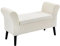 HOMCOM Sitzbank Polsterbank mit Stauraum Bettbank mit Armlehne für Flur Schlafzimmer samtartiges Polyester 111,5 x 41 x 65 cm Cremeweiß