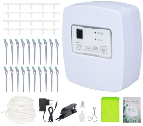 Mulcort Sistema de riego inteligente, control remoto WIFI, sistema de riego automático, ajuste de presión de agua de 1 a 4 velocidades, control de tiempo inteligente, función de interruptor de bomba