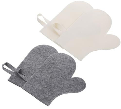 OFFSCH 4stücke Saunahandschuhe Aus Filz Spa-filzhandschuhe Saunaschrubberhandschuhe Bequeme Badehandschuhe Saunazubehör Mit Aufhängering Für Einfachen Transport