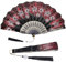 choyaxo Éventail pliable chinois à motif floral pour déguisement, mariage, fête dansante, bricolage (rouge)